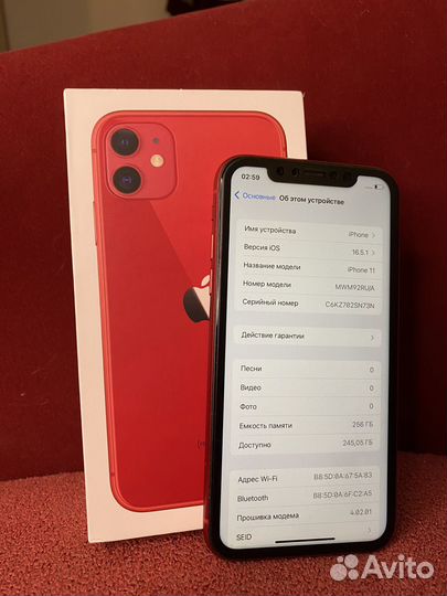 iPhone 11 256gb Red 81 Акб