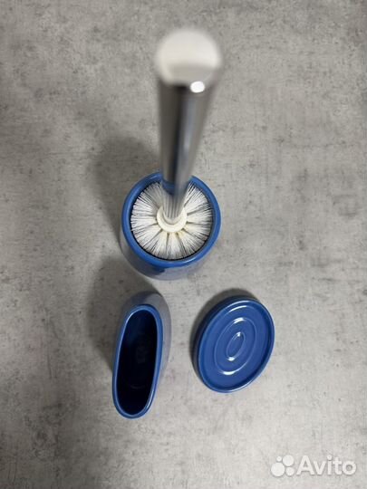 Набор для ванной и туалета керамика мыльница синий