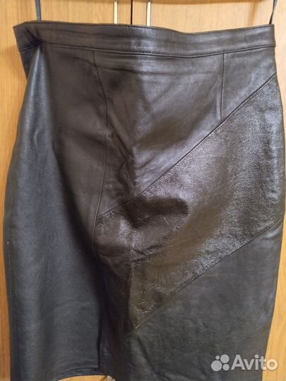 Кожаная юбка натуральная разм.52