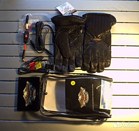 Кожанные мотоперчатки HD с подогревом