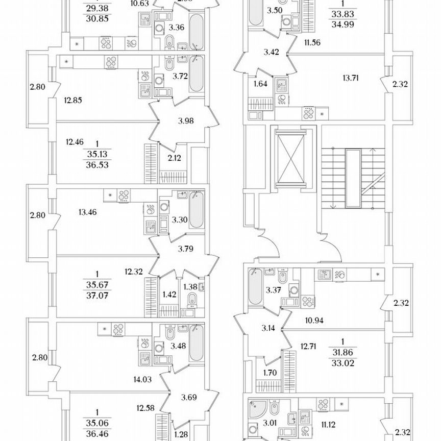 2-к. квартира, 63,9 м², 6/9 эт.