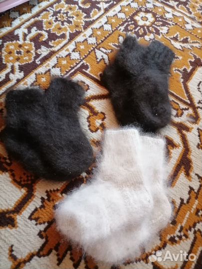 Носки вязанные, шерстяные собачьи, ручная вязка