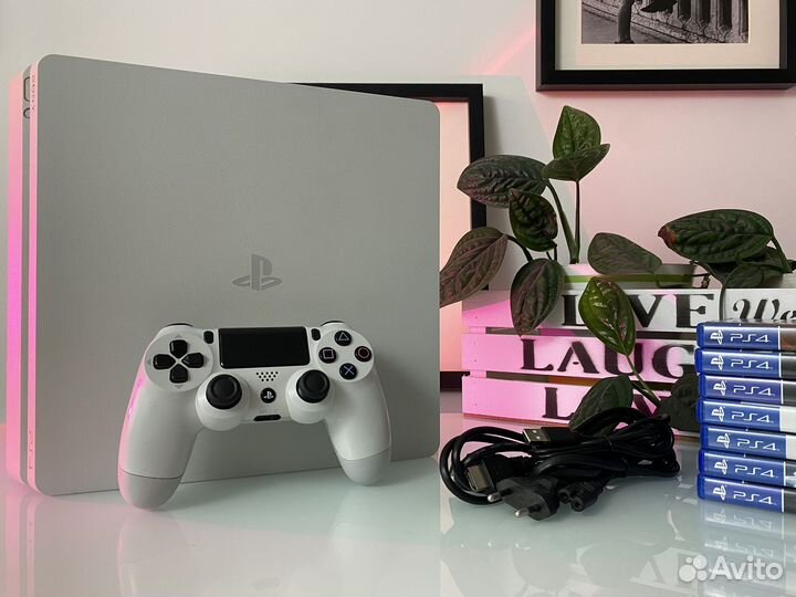 Sony playstation ps 4 slim 1 tb белая + 50 игр