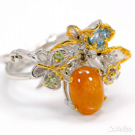 Солнечный камень кольца