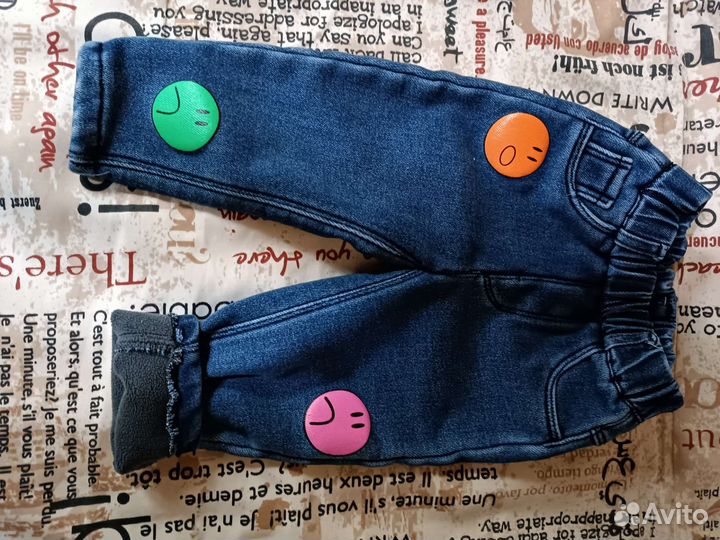 Джинсы для девочки утеплённые