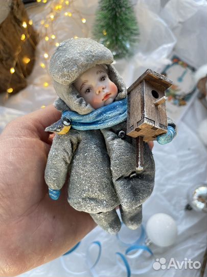 Ватная елочная игрушка 