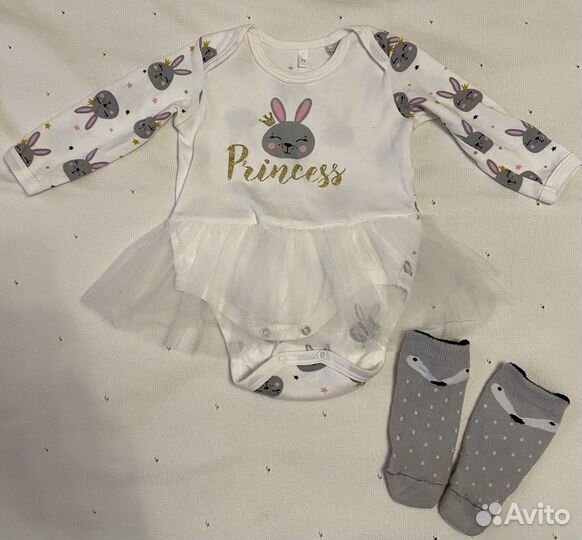 Бодик с юбкой фатин нарядный 74