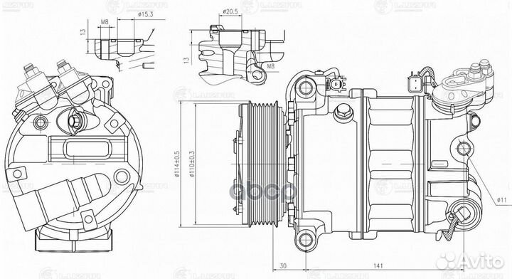 Компрессор кондиц. для а/м Land Rover Discovery