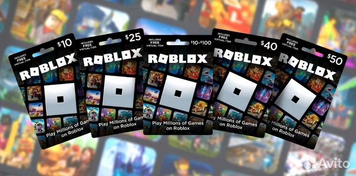 Карты пополнения Robux(Робаксы) для Roblox(Роблокс