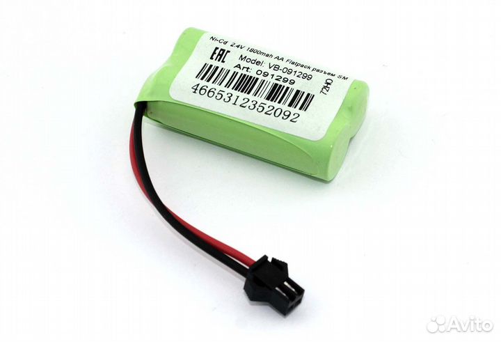 Ni-Cd 2.4V 1800mah AA Flatpack разъем SM