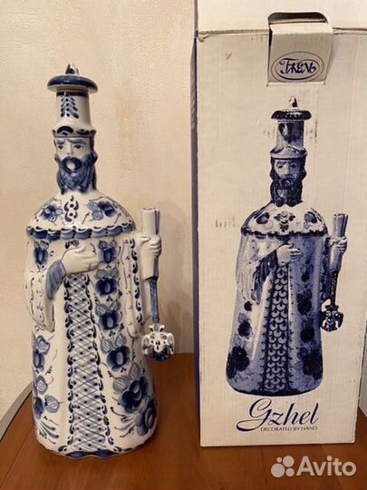 Штоф Царь Гжель ручная роспись новый оригинал