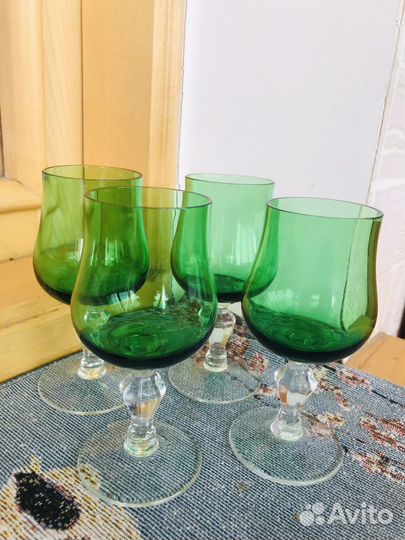 Фужеры цветной хрусталь СССР