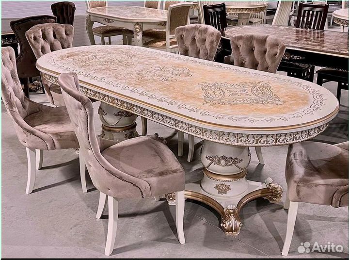 Стол обеденный овальный раздвижной