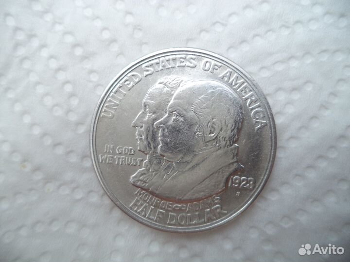 1/2 доллара пол доллара 1923 США 100 лет док Монро