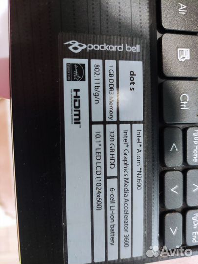 Netbook acer / packard bell 10.1