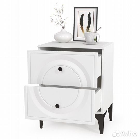 Тумба прикроватная Валенсия 13.291, цвет белый шагрень, шхгхв 49,2х38,4х64 см