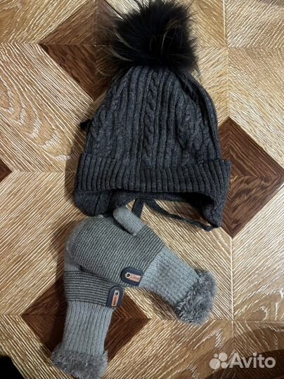 Шапка теплая + варежки