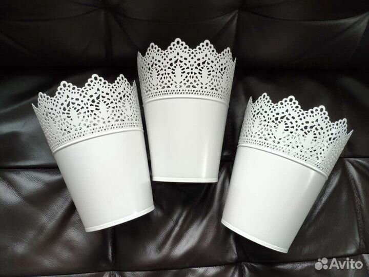 Кашпо подставка Икея Скурар металл 3 штуки