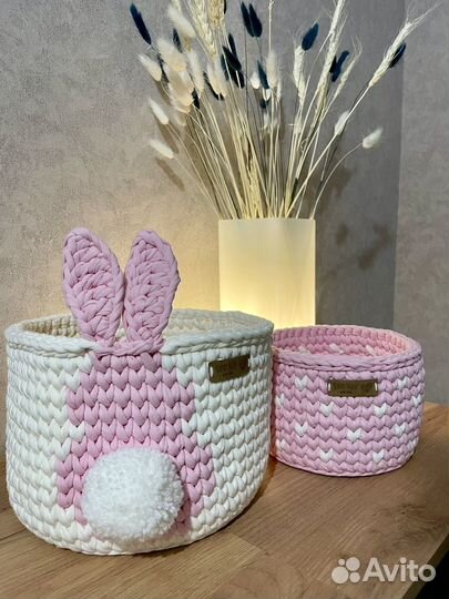 Набор корзин из трикотажной пряжи