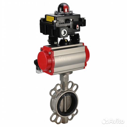 Затвор дисковый поворотный DN.ru WBV3232V-2W-Fb Ду65 Ру16, корпус - нержавеющая сталь 316L, диск - н
