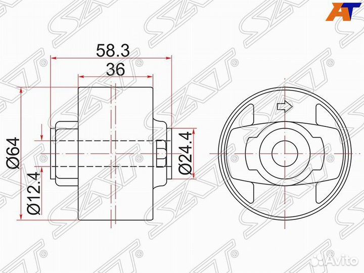 Опора дифференциала lhrh toyota auris /blade /rumi