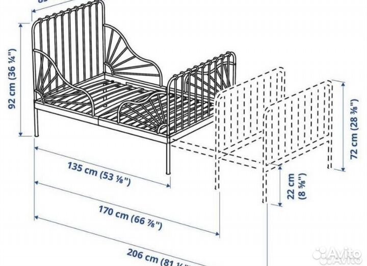 Детская кровать IKEA раздвижная