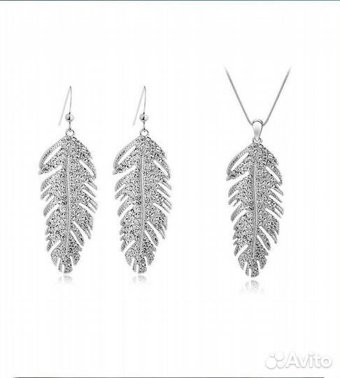 Новый комплект серьги и подвеска с цепочкой