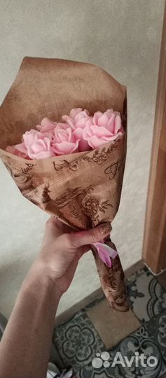 Букет роз из мыла