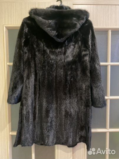 Шуба норковая с капюшоном