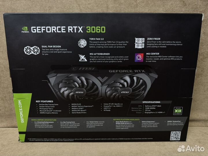 Новая RTX 3060 12Gb MSI Ventus 2X