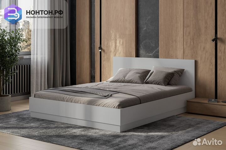 Кровать Айден 1.6 м серый