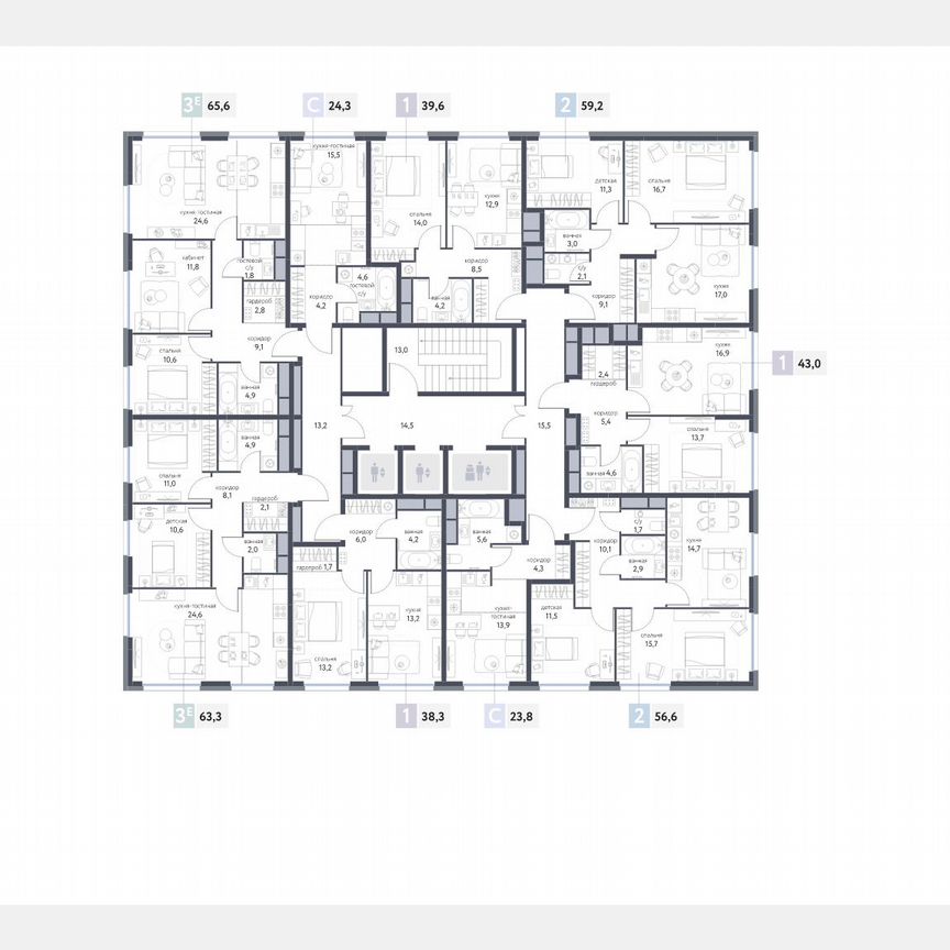 Квартира-студия, 24 м², 24/25 эт.