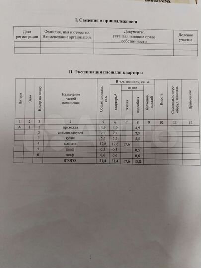 1-к. квартира, 31,4 м², 1/4 эт.