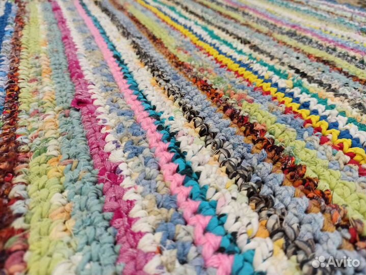 Домотканая дорожка, половик, вязаный коврик