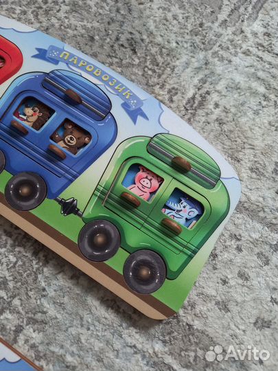 Пазлы Smile Decor (Веселый паровозик + Экскаватор)