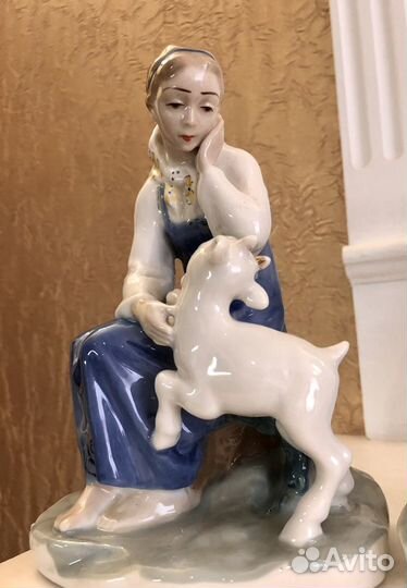 Статуэтка Аленушка с козленком СССР лзфи