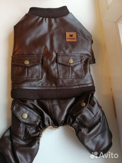 Кожаный костюм для маленьких собак /кошек