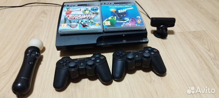 Ps3 slim прошитая + PlayStation move