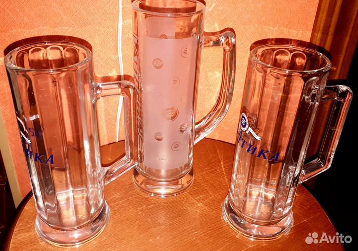 Кружки стекло под пиво,пивные 1-л и Бокал, Ваза