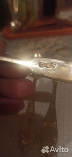 Чайные серебряные ложки и серьги