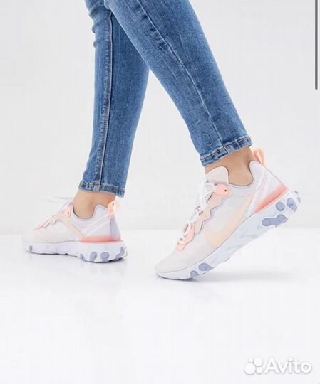 Кроссовки nike react element 55 pale pink