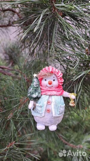 Ватная елочная игрушка