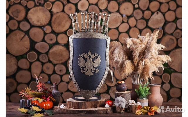 Щит подставка / Кованные шампура / Набор шампуров