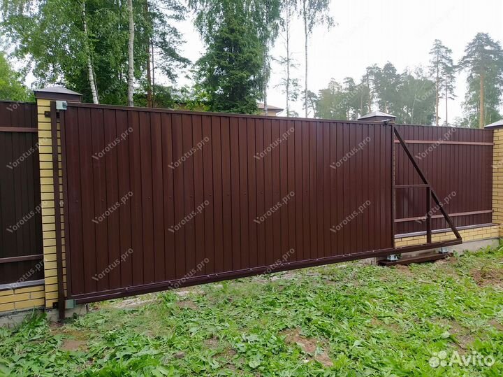 Откатные ворота профлист