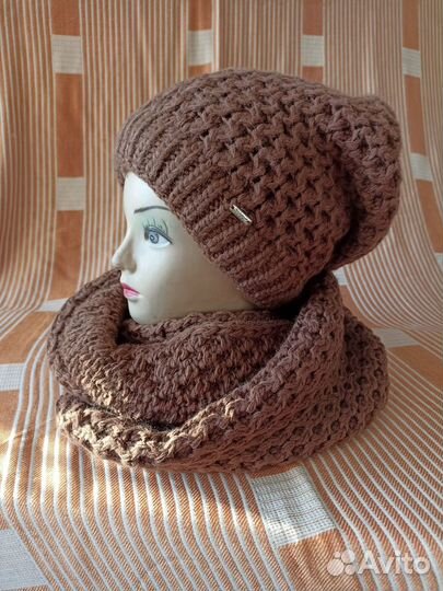 Комплект шапка и снуд