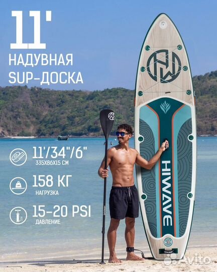 Надувная SUP-доска hiwave forest series PRO 11' 33