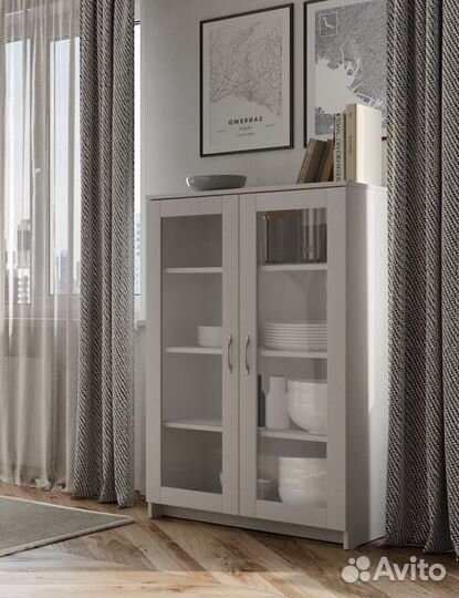 Тумба 2 двери со стеклом