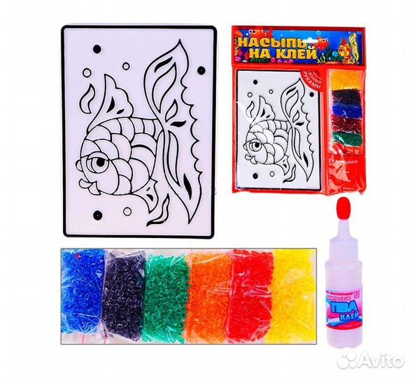 Набор для тв-ва Насыпь на клей. Рыбка 1115 (26417)