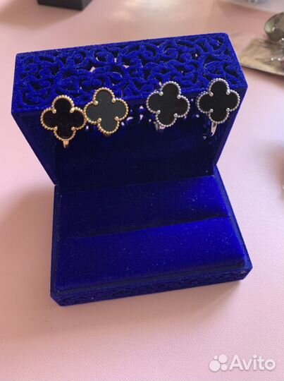 Серьги в форме клевера