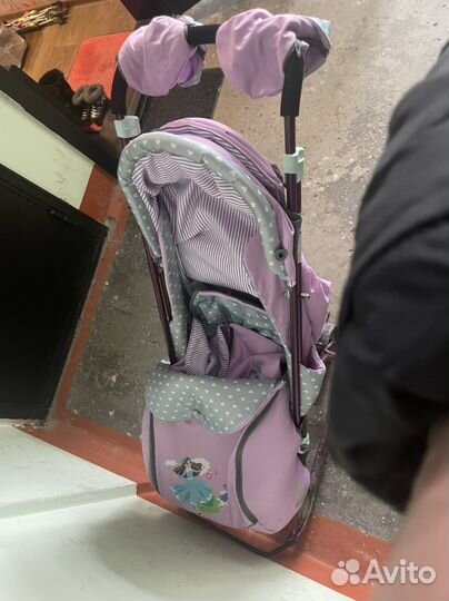 Детские санки коляска с колесами